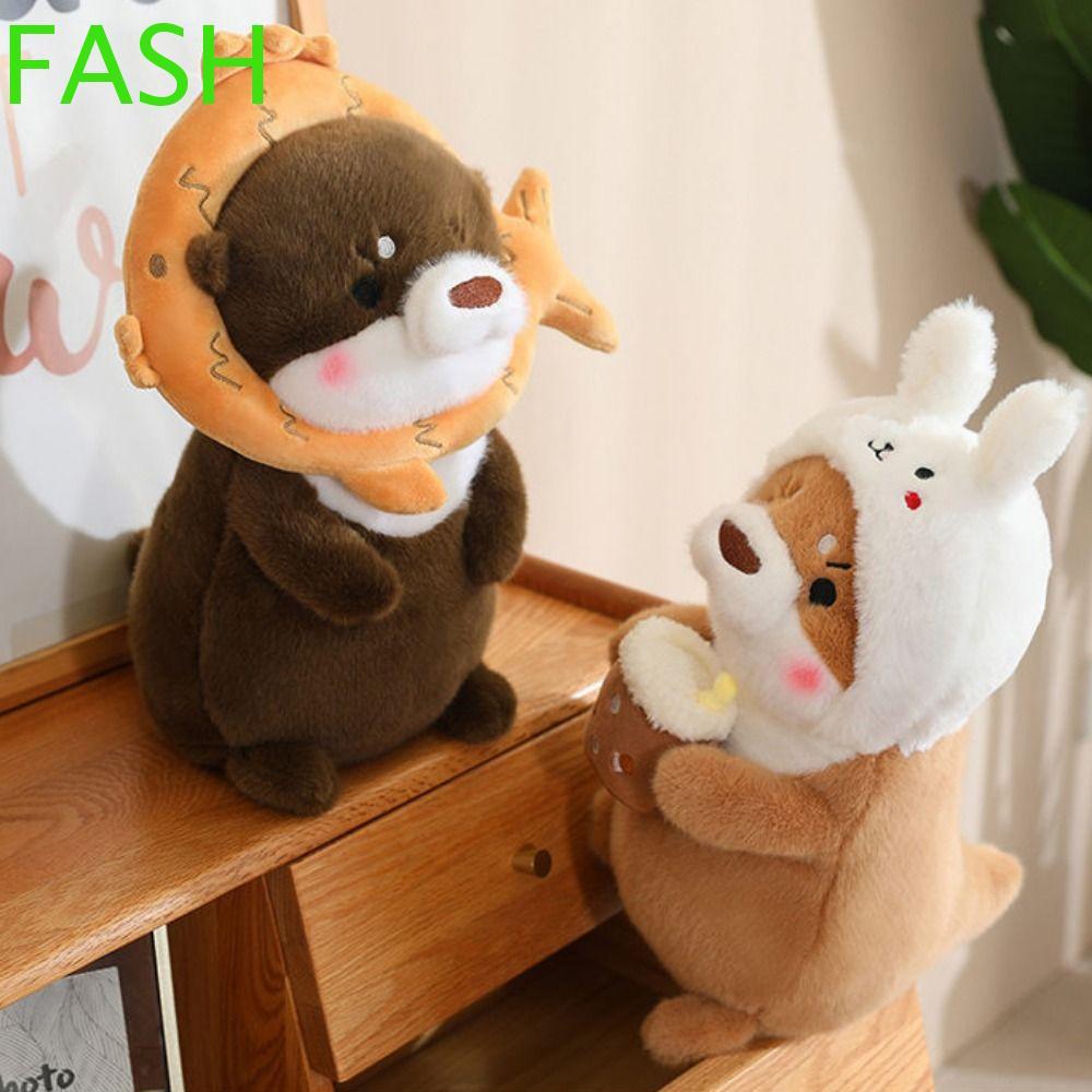 FASH ผลไม้ Otter ตุ๊กตา,ออกแบบหมวก Otter Plush ของเล่น,น่ารักการ์ตูนวัสดุนุ่ม 30/40 ซม. Transformabl