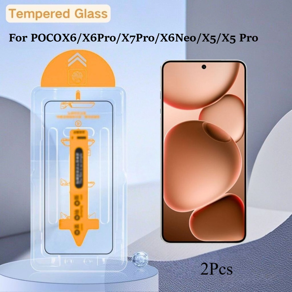 2PCS สําหรับ Xiaomi POCO X7 Pro/X6/X6 Neo/X6 Pro Oleophobic เคลือบฝุ่นฟรีกระจกนิรภัยสําหรับ POCO X7 