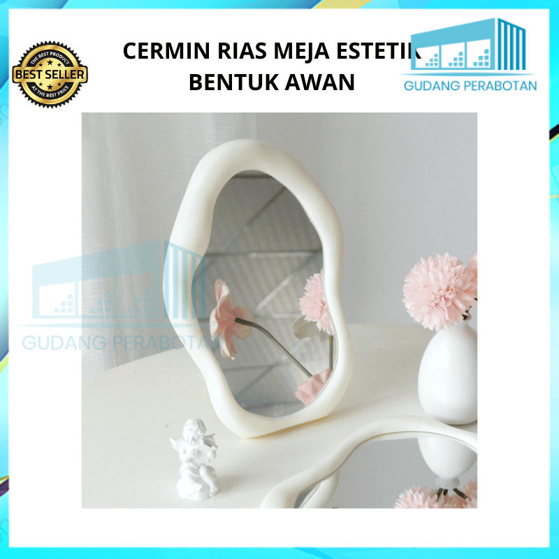 GP ขายส่ง Aesthetic Cloud-Shaped Dressing Table Mirror / Makeup Table Decorative Mirror