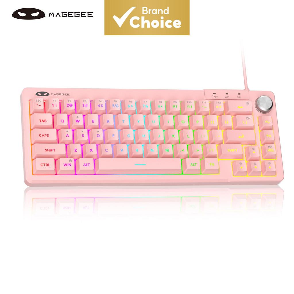 คีย์บอร์ดสําหรับเล่นเกมขนาดเล็ก 60% MageGee, คีย์บอร์ดขนาดกะทัดรัดพิเศษพร้อมไฟ RGB, คีย์บอร์ดเชิงกลกันน้ําตามหลักสรีรศาสตร์ TS68 สําหรับคอมพิวเตอร์ PC, MAC, PS4, Xbox ONE Gamer