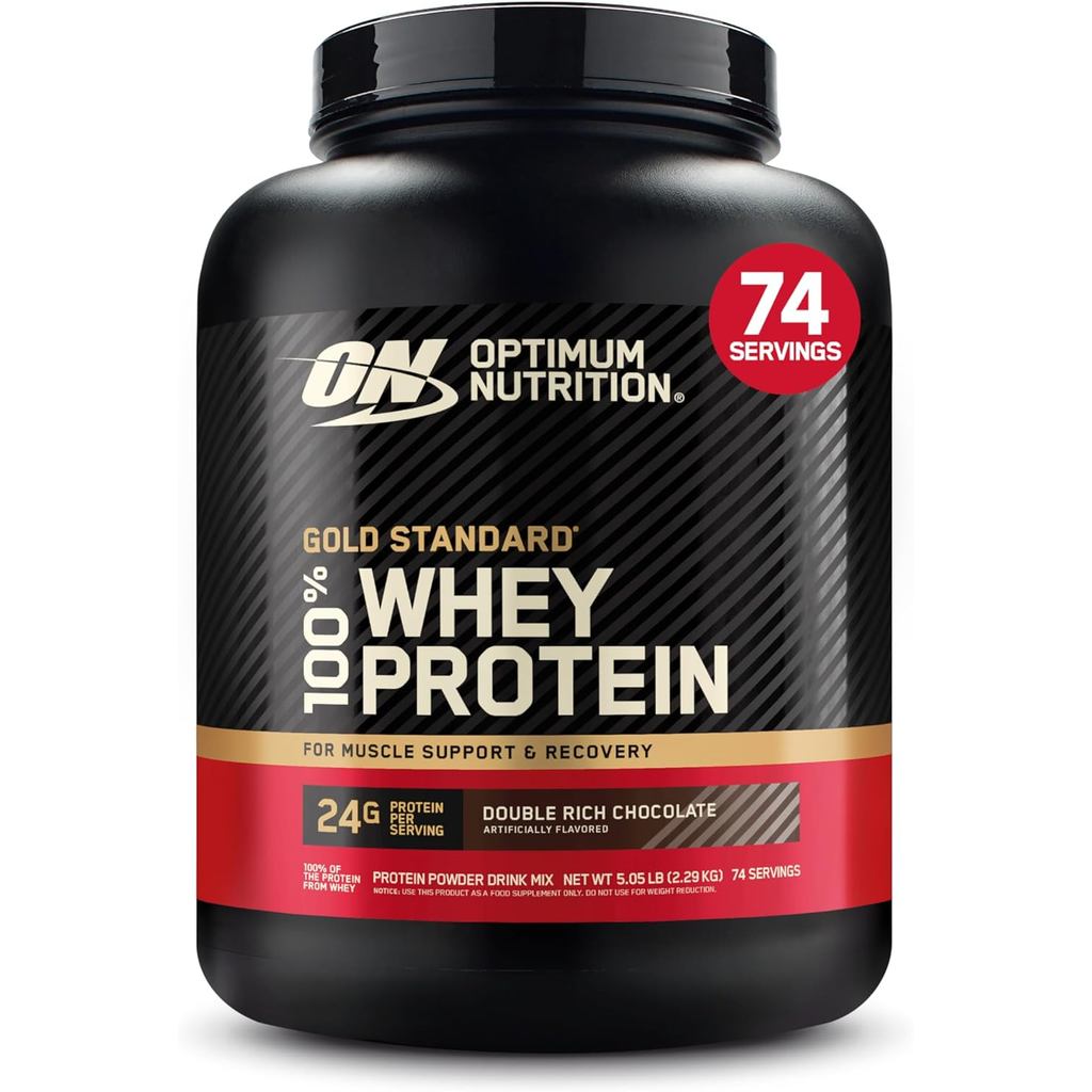 Optimum Nutrition Gold Standard 100% Whey Protein Powder, Double Rich Chocolate, 5 Pound (Packaging 