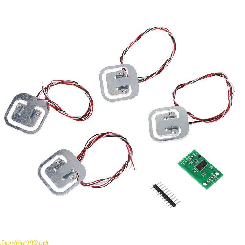 SUN Human Scale Load Cell Weight Sensor + HX711 AD Amplifier Weight Module Kit 4x