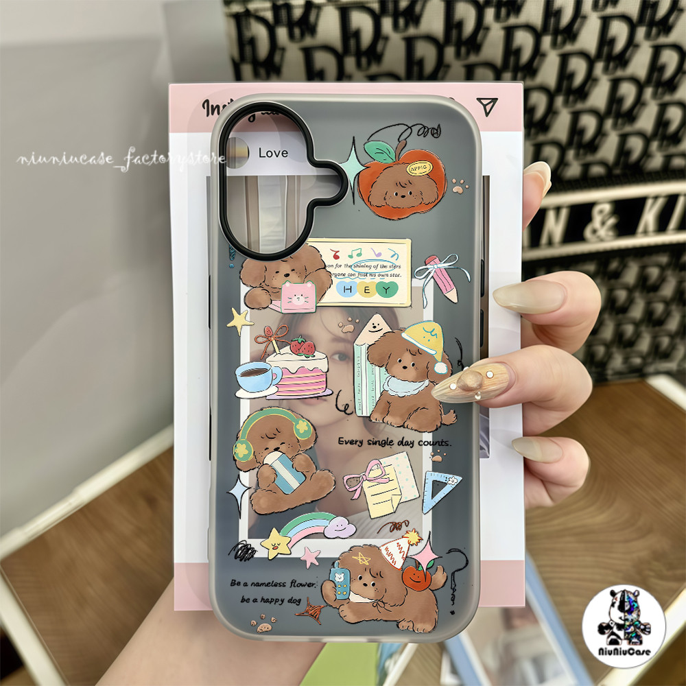 เค้กลูกสุนัข 2 in 1 ซิลิโคนใส เคสเยลลี่ For iPhone 17 16 15 14 13 12 11 Pro Max X XR XS Max 7 8 6 Plus เคสไอโฟน 17 เคส
