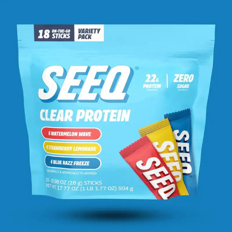 SEEQ Clear Protein Powder - 22g Whey Isolate Per Service - Zero Sugar & 0 Lactose - Post Workout Fit