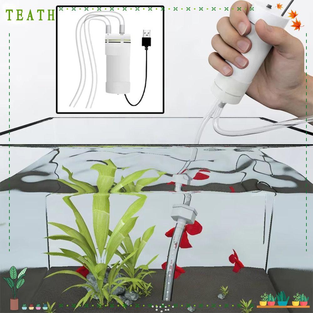 TEATH ปั๊มพริมตัวเอง, USB Mini Fish Tank Water Changer, 5V 2A ไฟฟ้าดูด Aquarium เครื่องมือเปลี่ยนน้ํ