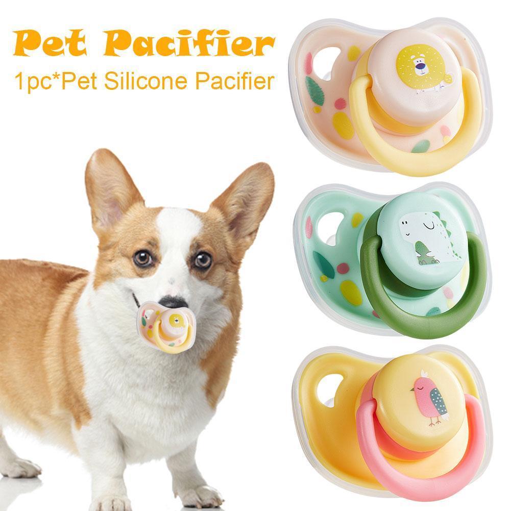 สัตว์เลี้ยง Pacifier กัดสัตว์เลี้ยง Calming ซิลิโคนนุ่ม Chewing Puppy ฟันทําความสะอาดของเล่น D9d4