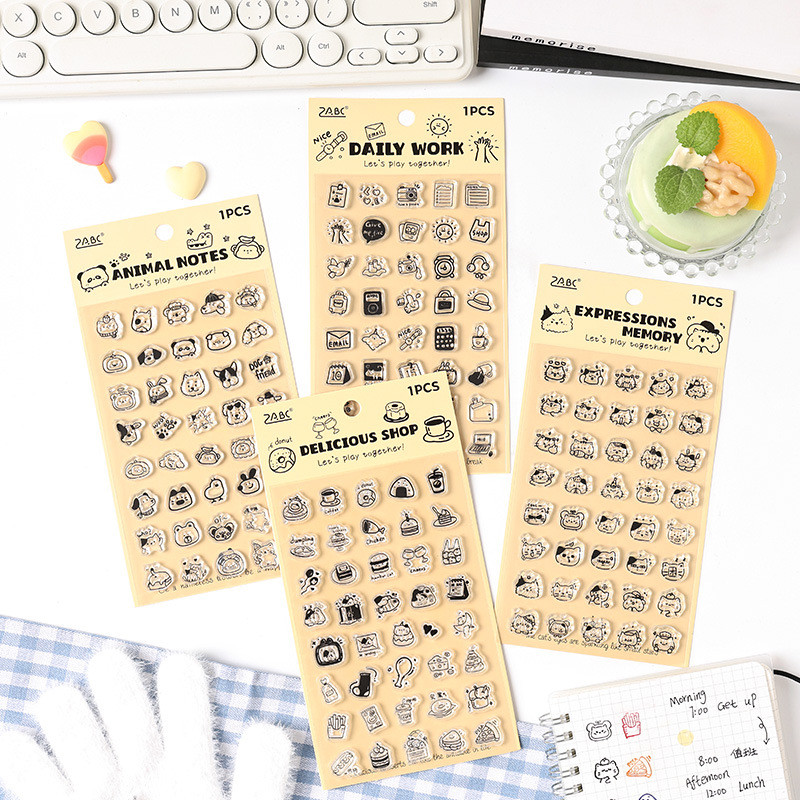 QOUZMO [Cute House Series] Transparent Clear Silicone Stamp Single Sheet | ลายการ์ตูนน่ารักวารสารสมุดภาพตกแต่งและปั๊ม