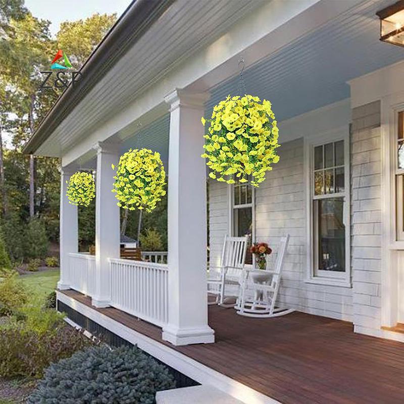 [Z & PT] 2PCS ดอกไม้ประดิษฐ์หวาย Morning Glories Vines พวงหรีดงานแต่งงานกลางแจ้งเจ้าสาว Arch Home Ro