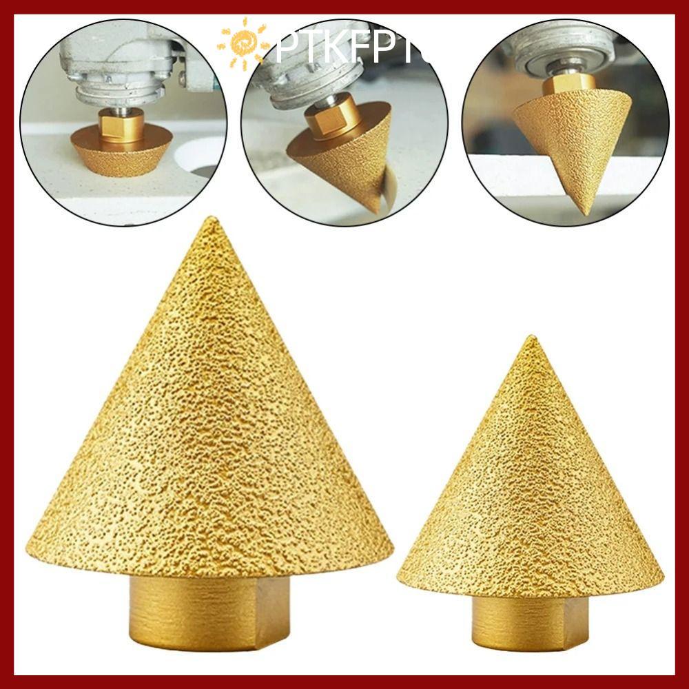 PTKFPT09 เจาะขยายเจาะ Bit, Carve ขัดกรวยเพชร Beveling Chamfer Bit, 38/50 มม.M10 ด้ายเครื่องบดมุม Tri