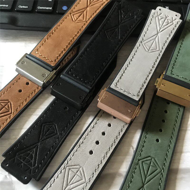 เหมาะสําหรับ Hengbao สายนาฬิกาชายยาง HUBLOT Hengbao/UBLOT ระเบิดสายนาฬิกาซิลิโคน 26 * 17 มม.