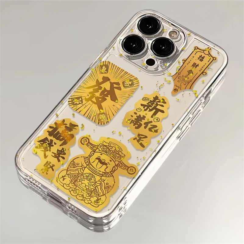 God of Fortune Gold ฟอยล์ VIVOIQOONEO10Pro เคสโทรศัพท์ 7SE โปร่งใส 11/9/12 ซิลิโคน Z8X นุ่ม U5X TT03