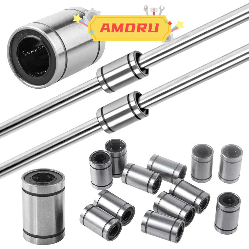 AMOR12U7 บูชเหล็กทนทานสําหรับเครื่องพิมพ์ Rods Shaft LM3UU LM4UU LM5UU LM6UU