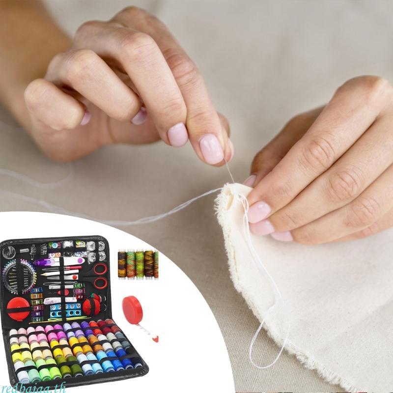 Redbaiaa 229 ชิ้นชุดเย็บผ้าสําหรับเดินทางพร้อมกรณีเข็มและด้ายชุดเทปวัดด้ายเย็บผ้าอุปกรณ์สําหรับ Ho
