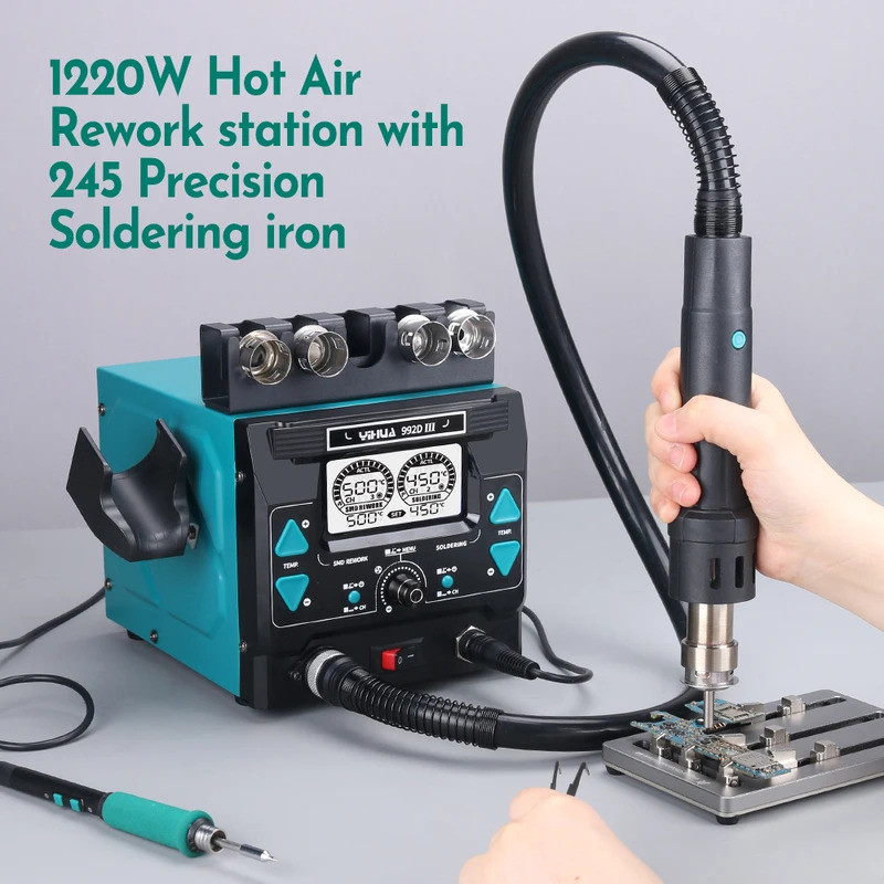 YIHUA 992D-III Hot Air Rework Station 210 245 สถานีเหล็กสําหรับกล้องจุลทรรศน์บัดกรีอิเล็กทรอนิกส์ซ่อ