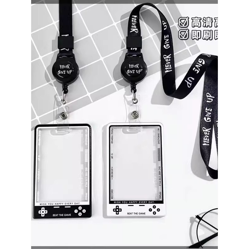 ซองใส่การ์ด cardholder Original สีดําสีขาวเกมคอนโซลโปร่งใส Octopus Bus อะคริลิคแนวตั้งผู้ถือบัตร Hig