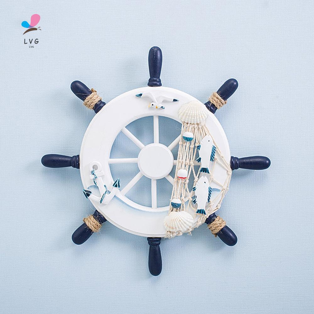 Nautical เรือพวงมาลัย Rudder เครื่องประดับไม้ Rudder Wall Decor สําหรับห้องน้ําประตูแขวนเครื่องประดั