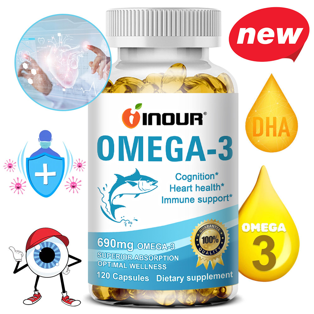 OMEGA-3 Fish Oil แคปซูล - น้ำมันปลาโอเมก้า3 สูตรสูง 690mg EPA 330mg DHA 220mg ช่วยบำรุงสมอง สุขภาพหั