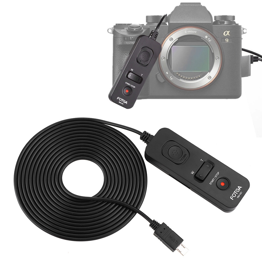 FOTGA RM-VS1 3 m รีโมทคอนโทรลสายชัตเตอร์สำหรับ Sony A7 A7R A7S A7II A7RII A7M2 A6500 กล้อง