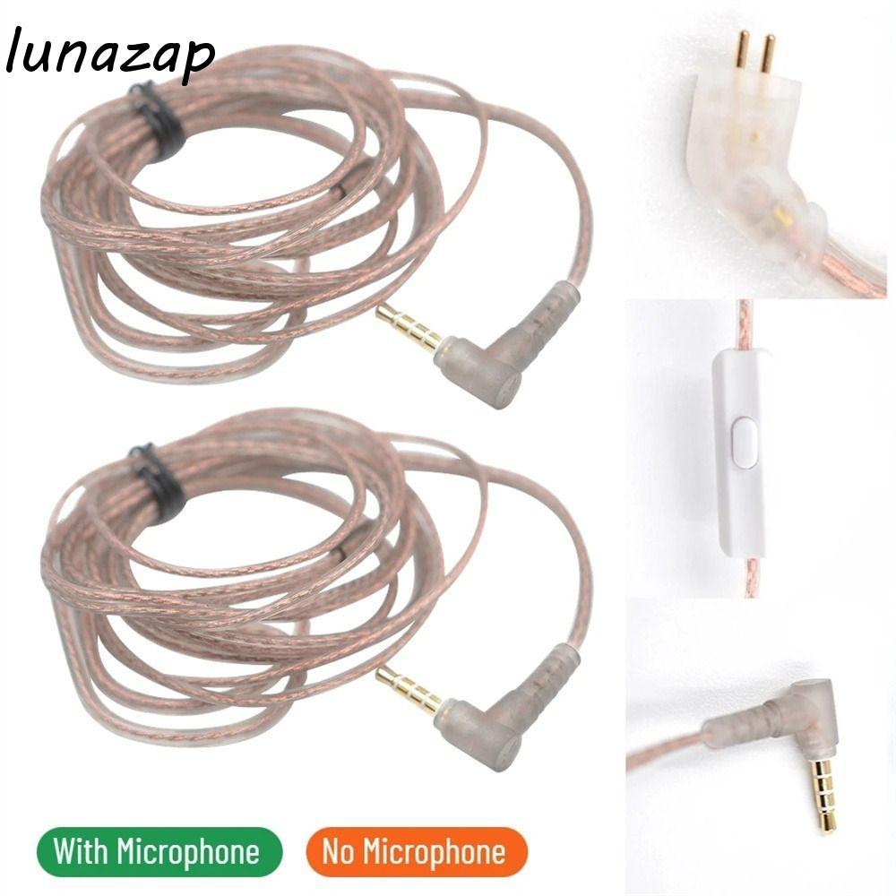 LUNAZAP 2Pin สายหูฟัง 2Pin สาย High-Purity อัพเกรด 3.5 มม.สาย Twisted B/C Pin ZS10 สายหูฟัง