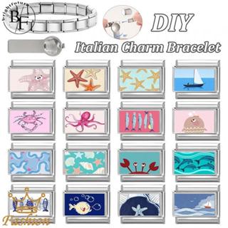 สร้อยข้อมือสแตนเลส ขนาด 9 มม. สไตล์เรโทร อิตาเลียน ชาร์ม เหม…