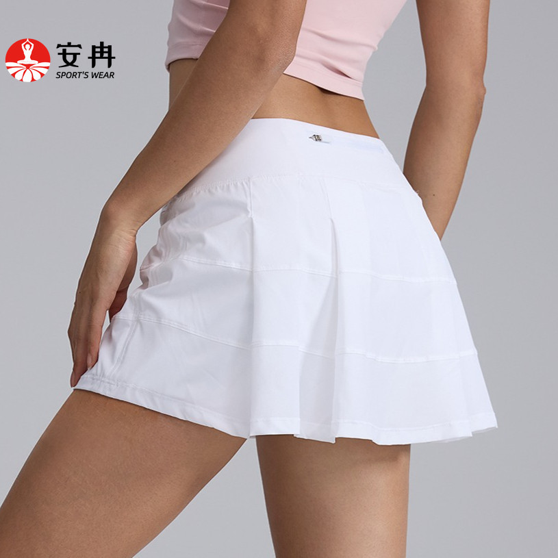 Anran กระโปรงกีฬาแบบ A-line มีซับในและกระเป๋า ดีไซน์แฟชั่นกลับซิป