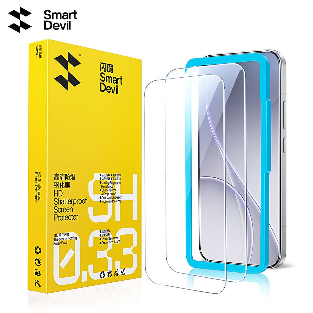 SmartDevil HD กระจกนิรภัยป้องกันการระเบิดสําหรับ OPPO Reno 15/15Pro/14Pro/14 Full-หน้าจอครอบคลุมป้องกันการระเบิด Drop-Proof Strong Anti-Fingerprint