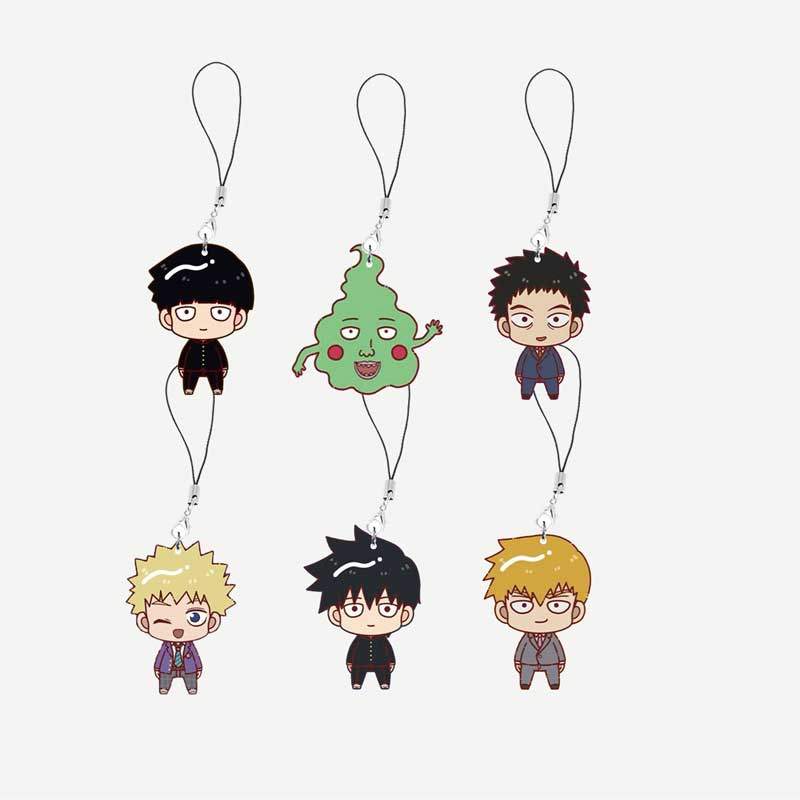 อะนิเมะ Mob Psycho 100 โทรศัพท์มือถือ Charms อะคริลิค Mob Psycho 100 จี้ขนาดเล็กโทรศัพท์พวงกุญแจแฟนข