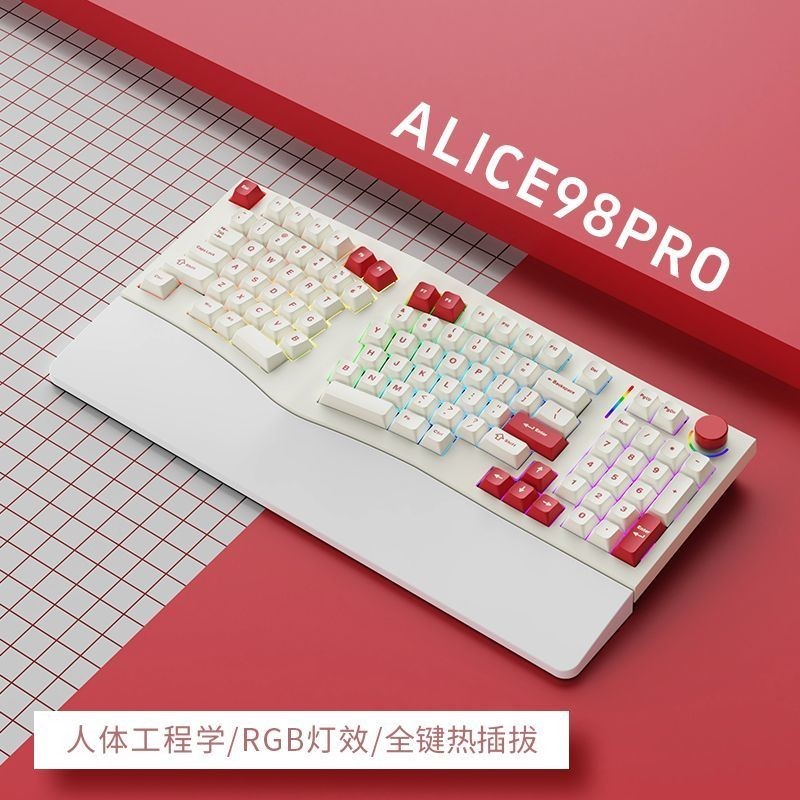 VTER & FEKER Alice98pro Ergonomics 3°Slope Full Key Hot Plug RGB Mechanical Keyboard