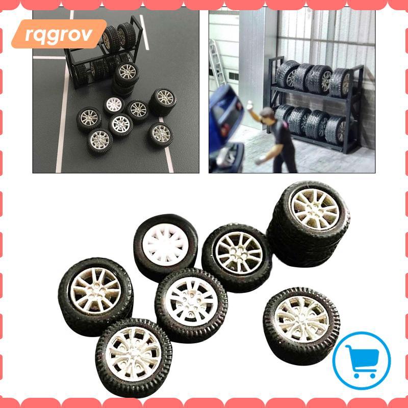 [rqgrov] 8x RC รถล้อและยาง RC ยางขอบล้อสําหรับ 1:64 รถของเล่น