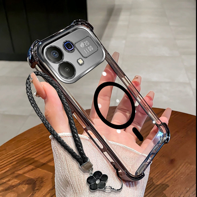 เหมาะสําหรับเคสโทรศัพท์ infinix NOTE 60 Pro 5G สไตล์ใหม่ขดลวดแม่เหล็กที่แข็งแกร่งเคสโทรศัพท์เชือกเส้นเล็ก SJ10