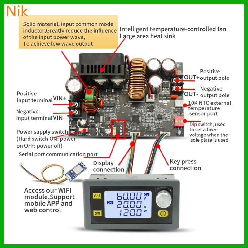 บ.น.ค.ต.ศ. XY6020L DC to DC Efficiency Voltage-Regulator 6-70V to 0-60V Converter DIY Power Supply S