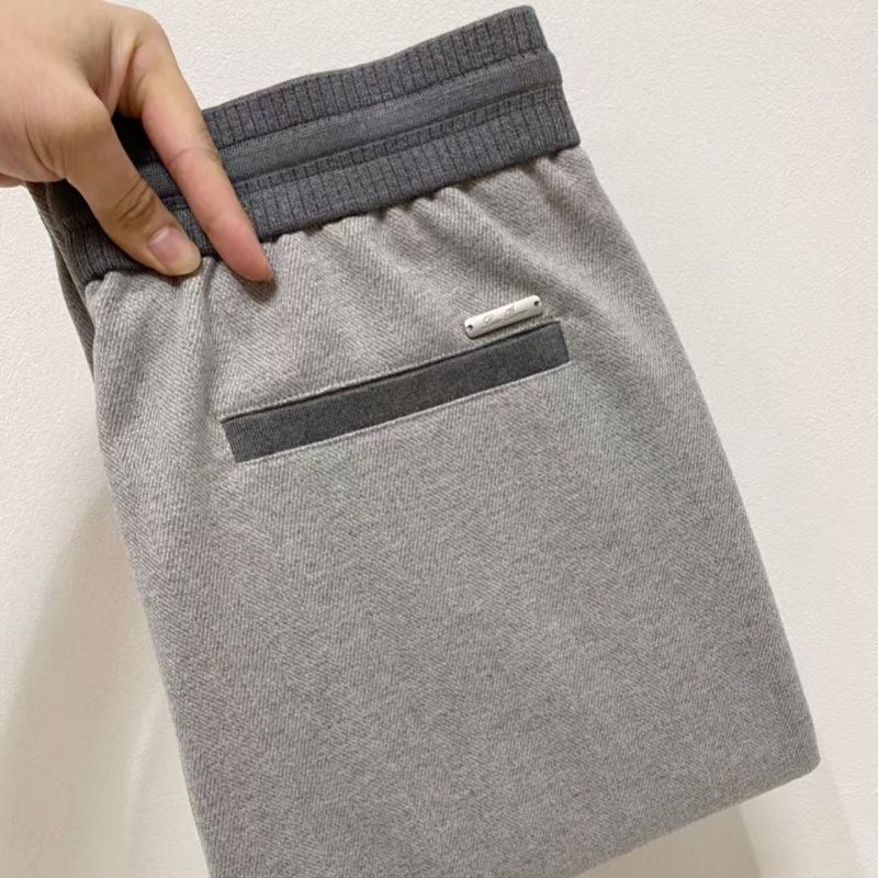 9E8P Italy LP 25Men's Autumn/Winter Casual Pants with Classic Color-Contrast Drawstring Design and L