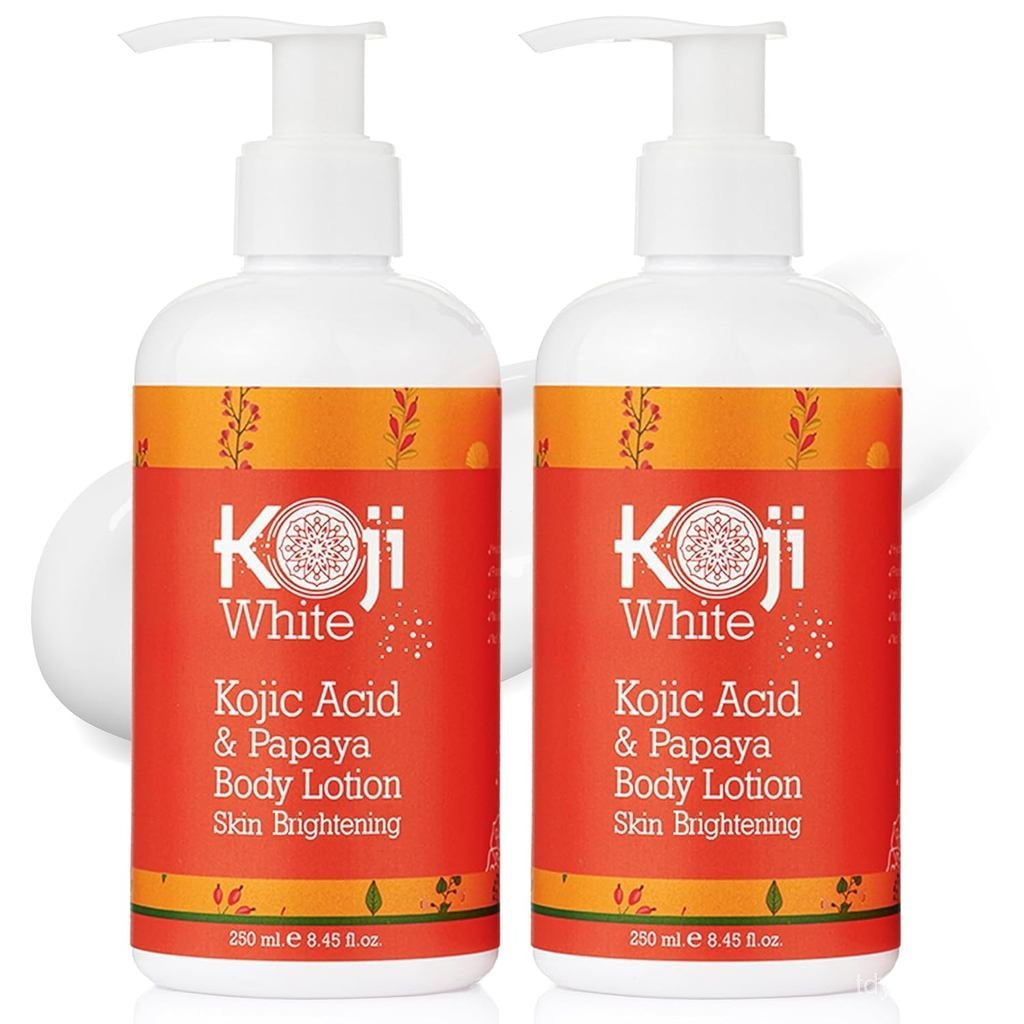 Koji White Kojic Acid & Papaya Body Lotion, Women Gift Set for Exfoliating, Skin Brightening, Moistu