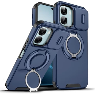 สําหรับ OPPO A6 Pro A6X A6s A6t Pro A6c A6Pro A6tPro สไลด์กล้องเลนส์ป้องกันแหวนขาตั้งแม่เหล็กเคสโทรศัพท์เกราะกันกระแทกปกแข็งซิลิโคน