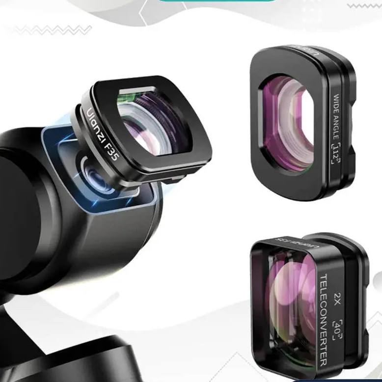 F35 Magnetic 1.5X เลนส์มุมกว้างเทเลโฟโต้ขยาย 112° สําหรับ DJI Osmo Pocket 3 เคลือบสองด้านป้องกันมืออ