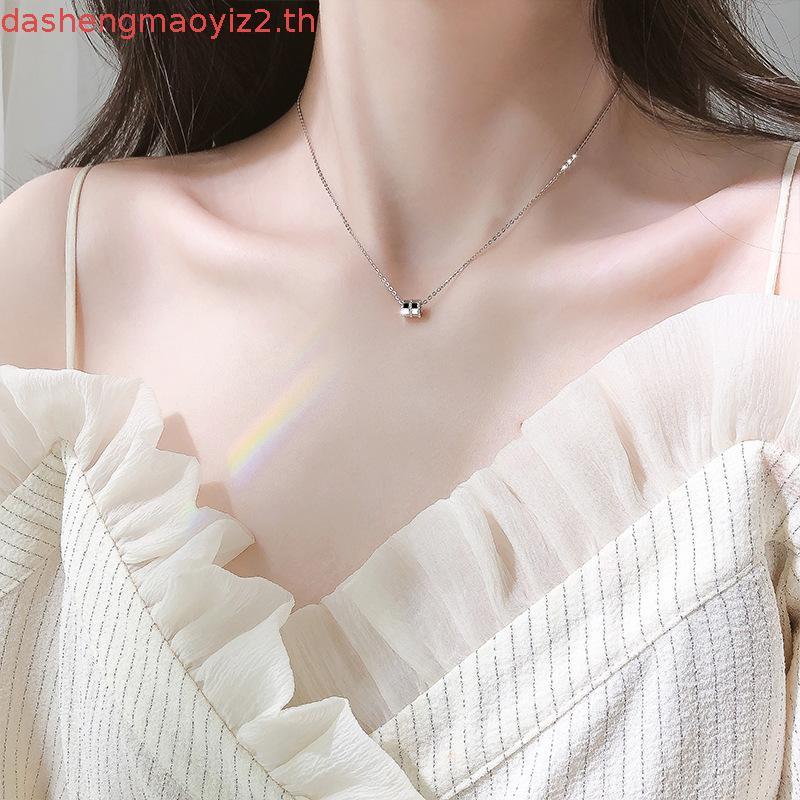 พร้อมส่ง สร้อยคอจี้ลงยา สร้อยคอH งานพีเมี่ยม จี้เล็ก สร้อยยาว16นิ้ว ไม่ลอกไม่ดำ