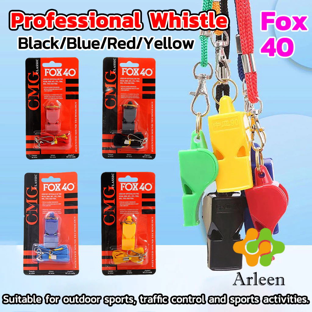 นกหวีด FOX 40 พร้อมเชือกคล้องคอ สำหรับกีฬาและเหตุฉุกเฉิน