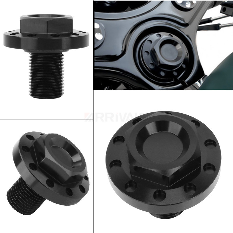 Zรถจักรยานยนต์สีดํา CNC อลูมิเนียมพวงมาลัย Stem Bolt สําหรับ Harley Dyna Sportster 1200 883 Dyna FXR