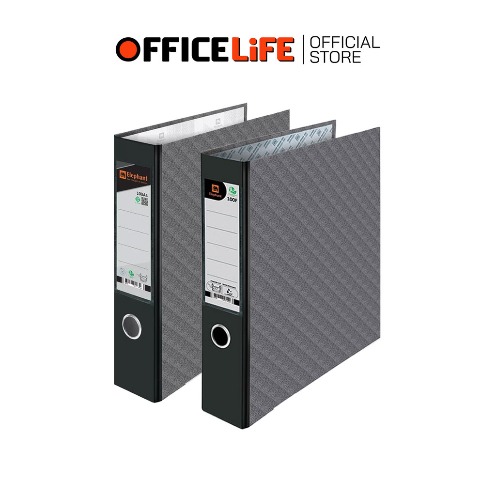 Elephant (ตราช้าง) แฟ้มสันกว้าง แฟ้มเอกสาร แฟ้ม รุ่น 100  สัน 3" ขนาด A4 / F4 สีดำ ( 1 เล่ม )