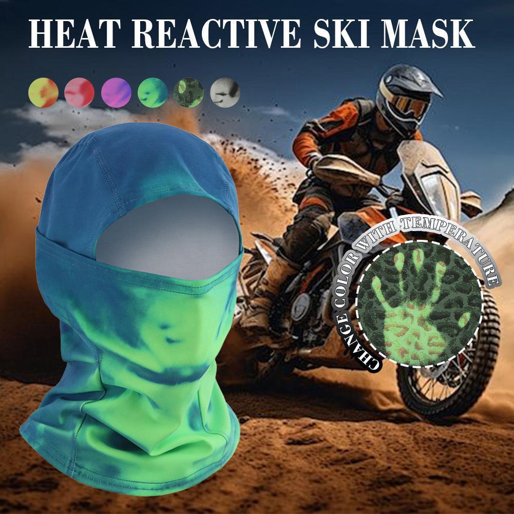 Heat Reactive Ski Mask Unisex อุณหภูมิ Sensitive Color Change Balaclava Face Mask & Neck T9o2