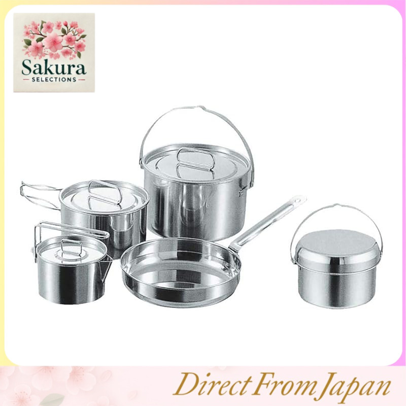 Captain Stag Laguna Stainless Steel Cookware Set - Various Sizes