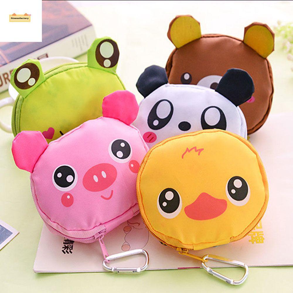 Fitness Factory กระเป๋าช้อปปิ้งพับได้ พกพาสะดวก ออกแบบมาพร้อมหัวเข็มขัดอลูมิเนียมและไนลอน Panda Pig 