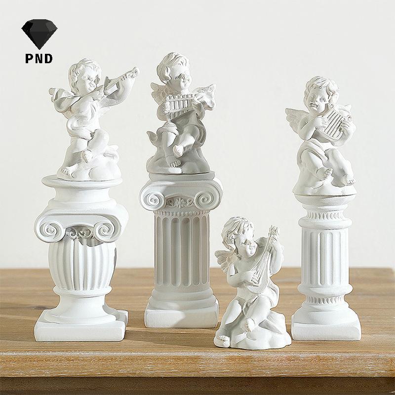 PND เสาโรมันคอลัมน์กรีกรูปปั้นเชิงเทียนเรซิ่นFigurine Home Desktop Decor เครื่องประดับการถ่ายภาพ Pro