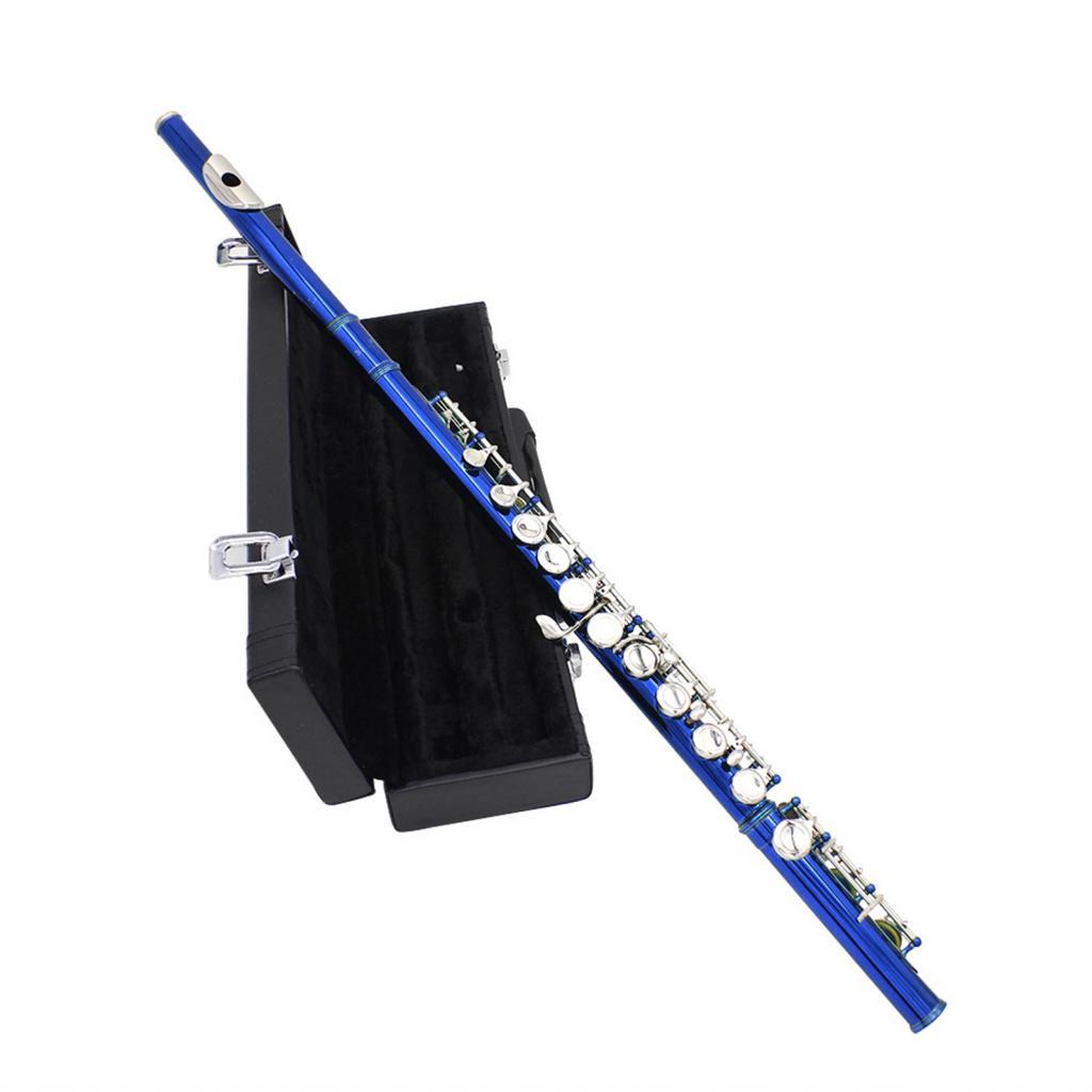 Vlovehome-TH Btuty Western Concert Flute Cupronickel ชุบนิกเกิล 16 หลุม C Key เครื่องดนตรีเครื่องลมไ