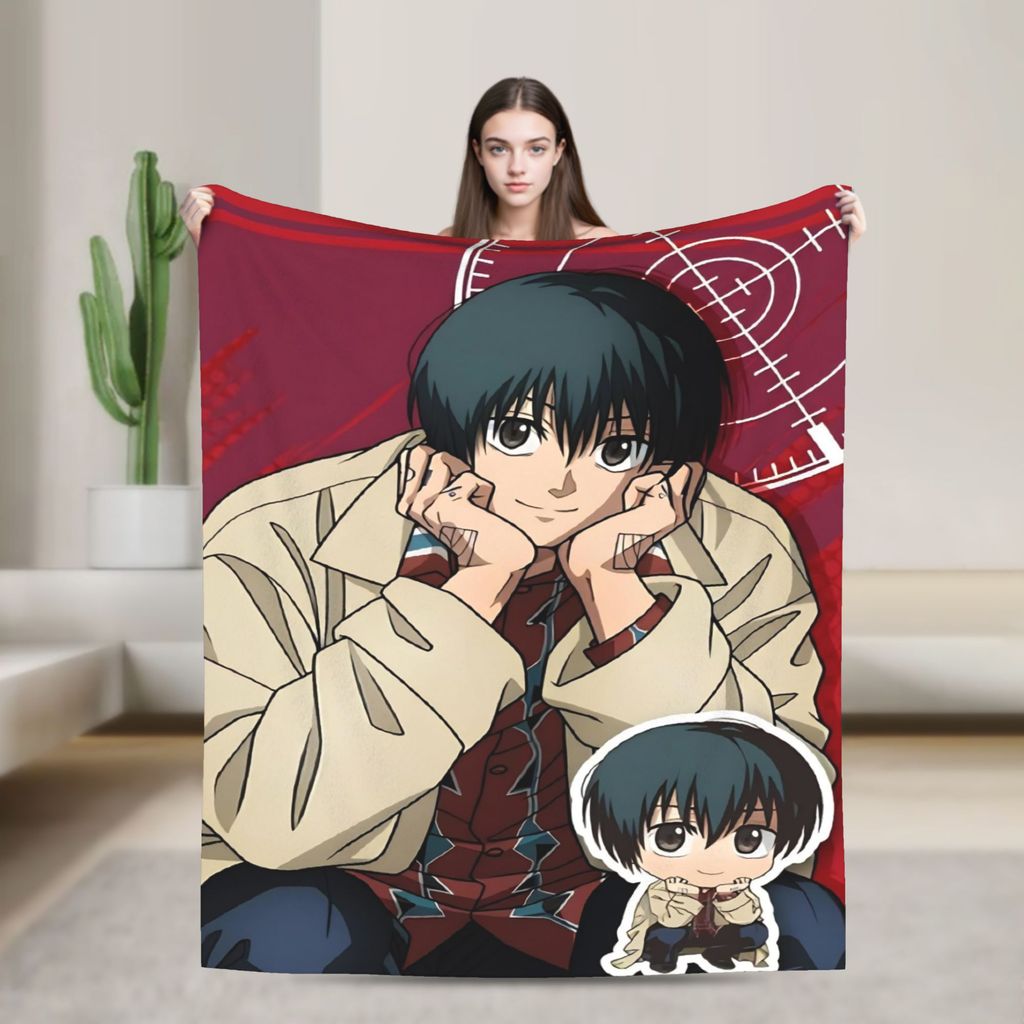 Yoichi Nagumo Flannel โยนผ้าห่ม Sakamoto วันอะนิเมะผ้าห่มสําหรับผ้าปูที่นอนสํานักงาน Soft Plush ผ้าน