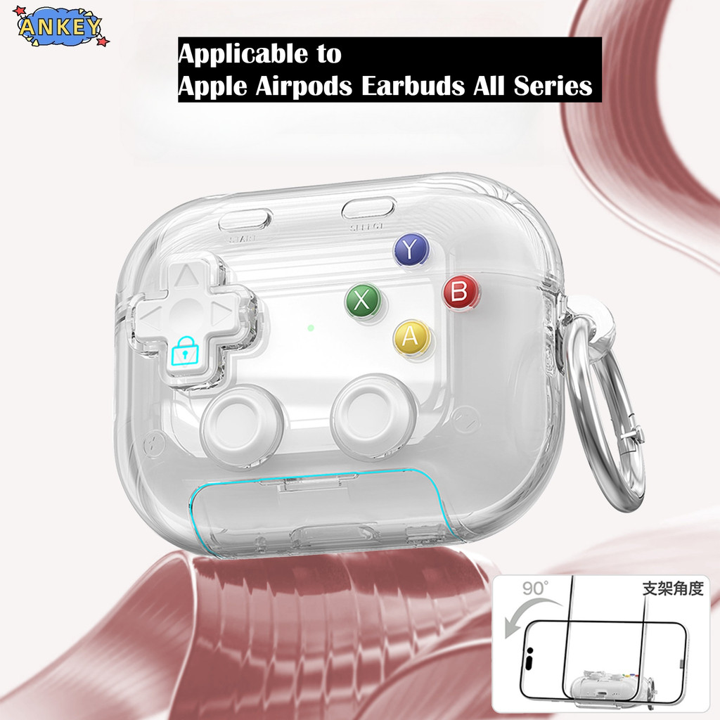 Clear Case for Apple AirPods 4 ANC / Pro3 / Pro2 / Pro Case Protective Transparent Clear TPU Covers Game Console Appearance Bluetooth Earphone Shell Headphone Portable