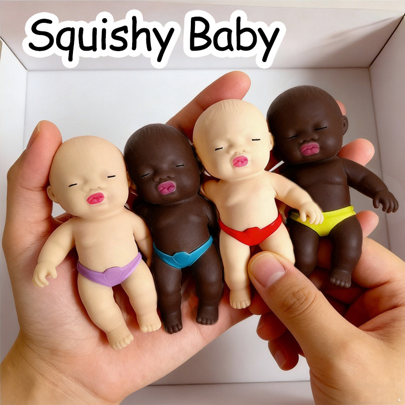Natasha Mini Palm Doll Squishy Black Baby Stress Relief Toy Babyboo Adult Decompression