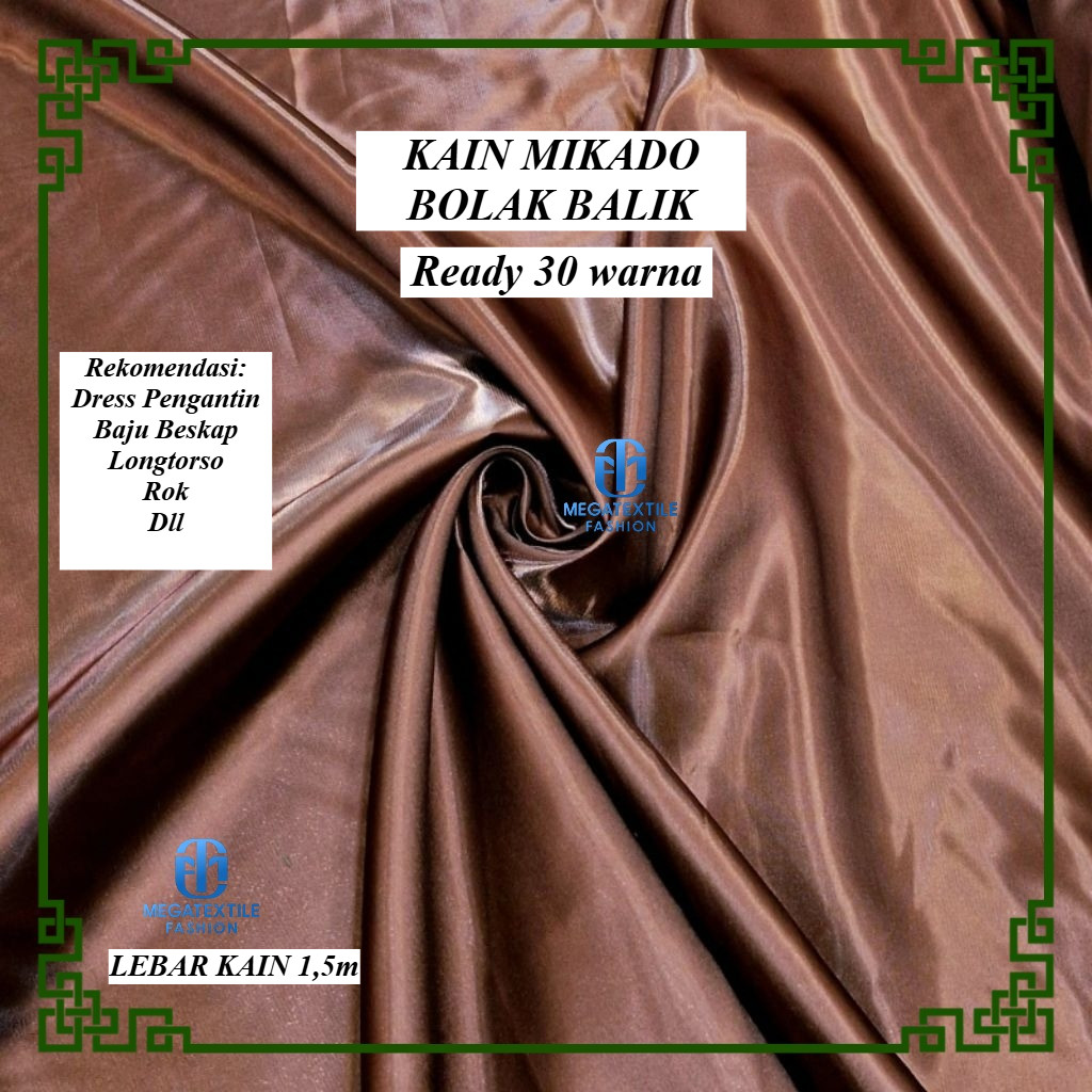 Mikado Fabric / ชิมเมอร์เจ้าสาว / ผ้ามิคาโดเงา / ผ้าบายคัป / ผ้าเดรส / Reversible Mikado likuid