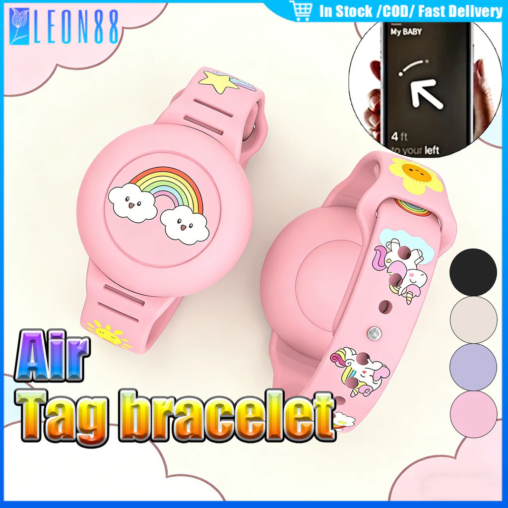ของมาใหม่！สายรัดข้อมือเด็กAirtag เคสป้องกันสร้อยข้อมือ gps วัสดุซิลิโคนกันน้ำ