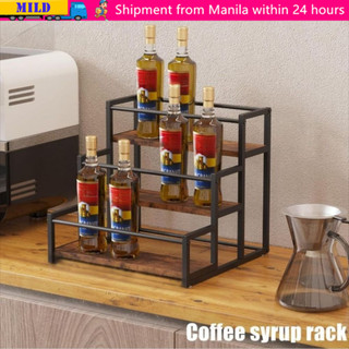 MILD Coffee Syrup Rack Organizer Spice Rack Pump Rack Wine Storage Stand Bar Drink Holder For Counter